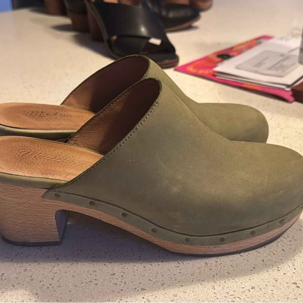 Madewell Olive Green Mules